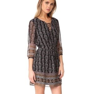 Madewell Lace-Up Burnished Floral Dress